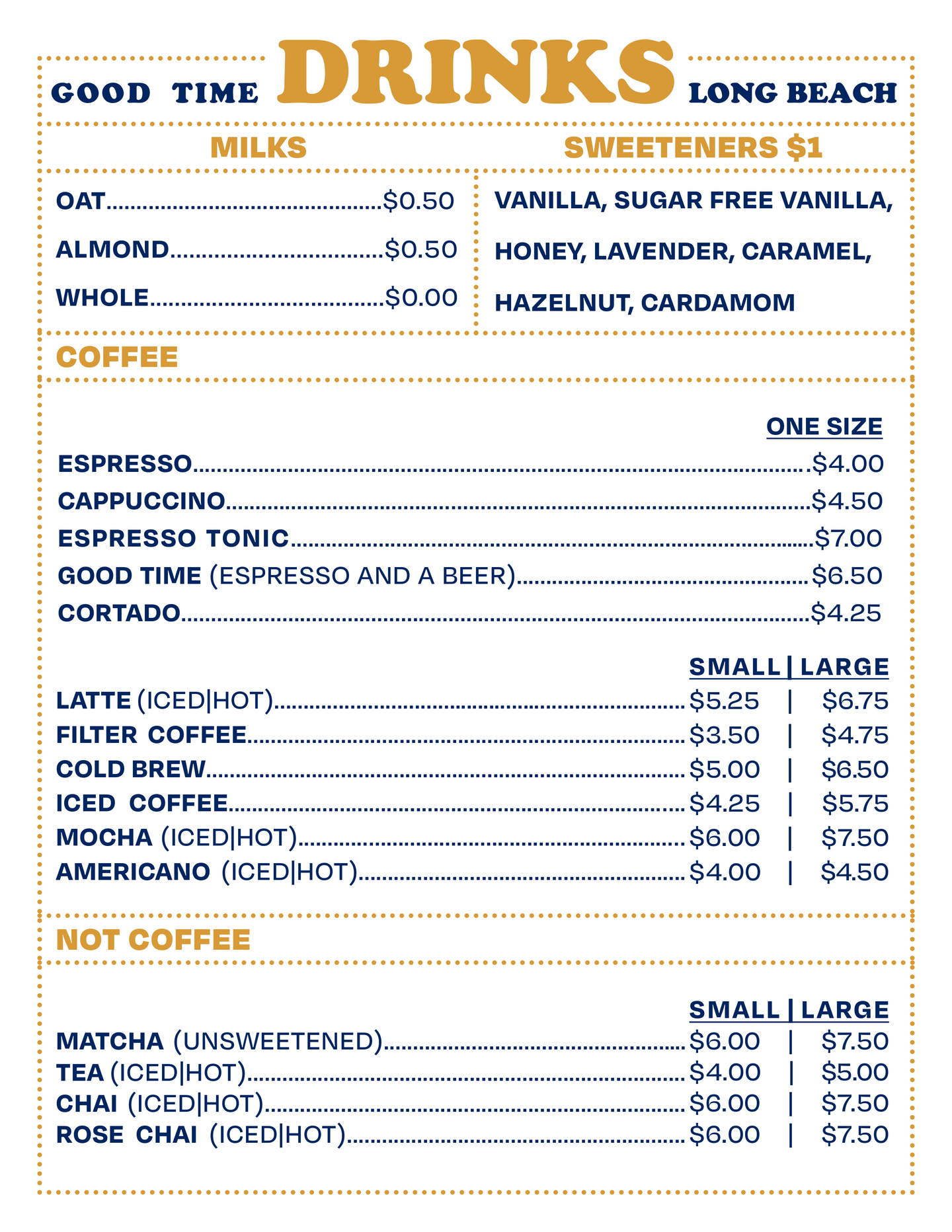 Menu Good Time Cafe menu-good-time-cafe